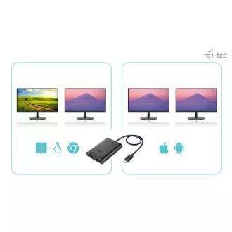 Adaptor video HDMI I-tec USB-C Dual 4K/60Hz (singure 8K/30Hz) Adaptor video HDMI I-tec USB-C Dual 4K/60Hz (singure 8K/30Hz)