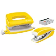Set mini capsatoare și perforatoare LEITZ WOW, galben