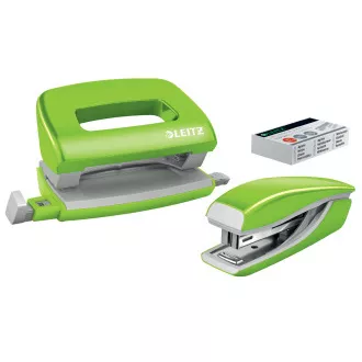 Set mini capsatoare și perforatoare LEITZ WOW, verde