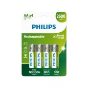 Baterii Philips AA 2600mAh MultiLife, NiMh - 4 buc.
