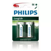 Baterie Philips C LongLife cu clorură de zinc - 2 buc, blister