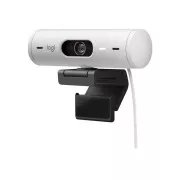 Cameră web Logitech BRIO 500, Full HD, zoom 4x, RightLight 4 cu HDR, alb, USB-C