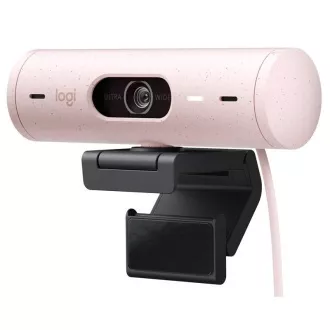 Cameră web Logitech BRIO 500, Full HD, zoom 4x, RightLight 4 cu HDR, roz, USB-C Cameră web Logitech BRIO 500, Full HD, zoom 4x, RightLight 4 cu HDR, roz, USB-C