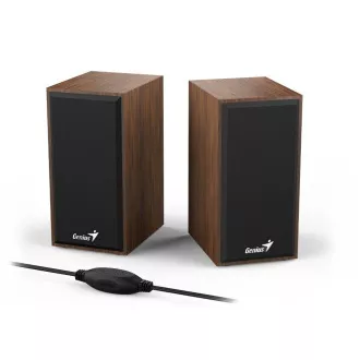 Difuzoare GENIUS SP-HF180, 2.0, 6W, alimentare USB, jack de 3,5 mm, din lemn, maro