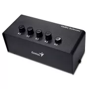 Cutie de comutare stereo Genius, comutator, audio, 2x intrare RCA, 5x ieșire jack de 3,5 mm, stereo, negru