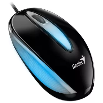Genius DX-Mini / Mouse, cu fir, optic, 1000DPI, 3 butoane, USB, LED RGB, negru