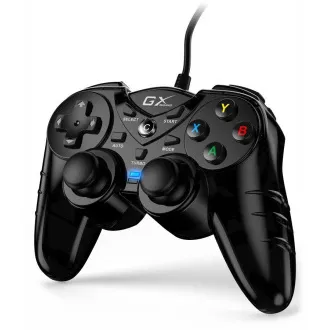 Genius GX Gaming GX-17UV, Gamepad, cu fir, cu vibrații, pentru PC și PS3, USB, negru