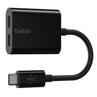Adaptor/splitter USB-C Belkin - alimentare USB-C + adaptor audio/încărcare USB-C, negru