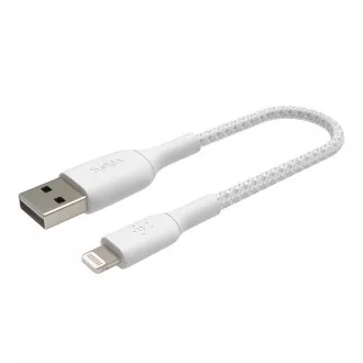 Cablu Belkin BOOST CHARGE™ Lightning/USB-A, 15 cm, alb - rezistent