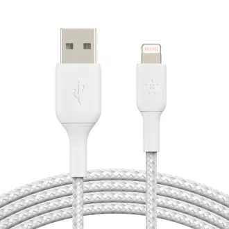 Cablu Belkin BOOST CHARGE™ Lightning/USB-A, 2 m, alb - rezistent