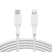 Cablu Belkin BOOST CHARGE™ Lightning/USB-C, 2m, alb - rezistent
