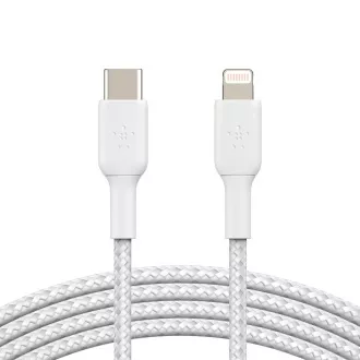 Cablu Belkin BOOST CHARGE™ Lightning/USB-C, 2m, alb - rezistent