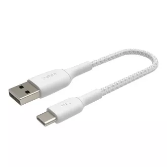 Cablu Belkin BOOST CHARGE™ USB-C/USB-A, 15 cm, alb - rezistent