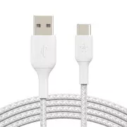 Cablu Belkin BOOST CHARGE™ USB-C/USB-A, 1 m, alb - rezistent