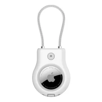 Husă securizată Belkin AirTag cu cablu cu fir - albă Husă securizată Belkin AirTag cu cablu cu fir - albă