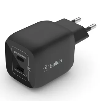 Încărcător de perete Belkin BOOST CHARGE™ Dual 45W USB-C Power Delivery GaN PPS, negru Încărcător de perete Belkin BOOST CHARGE™ Dual 45W USB-C Power Delivery GaN PPS, negru