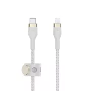 Cablu Belkin BOOST CHARGE™ Lightning/USB-C, 3m, alb - PRO Flex durabil