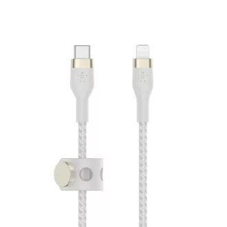 Cablu Belkin BOOST CHARGE™ Lightning/USB-C, 3m, alb - PRO Flex durabil