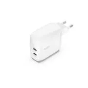 Încărcător de perete Belkin BOOST CHARGE™ Dual 60W USB-C cu livrare de energie PPS, alb