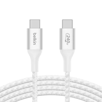 Cablu Belkin BOOST CHARGE™ USB-C/USB-C 240 W, 2 m, alb - rezistent