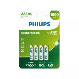 Baterii reîncărcabile Philips AAA 1000mAh, NiMH - 4 buc