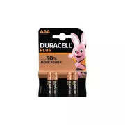 Duracell MN2400B4 Duracell Plus AAA Pachet de 4 baterii Duracell Plus AAA