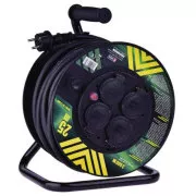 Tambur prelungitor Emos - 4 prize, 25m, 2.5mm, cauciuc, IP44