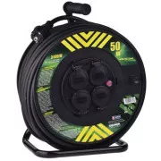 Tambur prelungitor Emos - 4 prize, 50m, 2.5mm, cauciuc, IP44