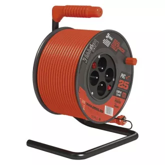 Tambur de prelungire Emos - 4 prize, 25m, 1.5mm, PVC, IP20
