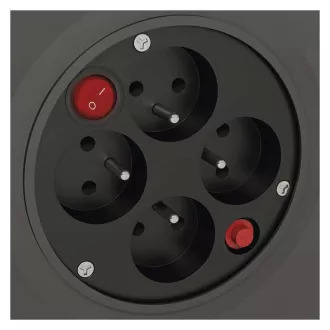 Tambur de prelungire Emos - 4 prize, 25m, 1.5mm, PVC, IP20
