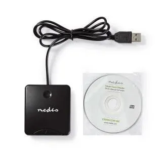 Nedis CRDRU2SM1BK - Cititor de carduri inteligente (ID, eCitizen), USB 2.0 Nedis CRDRU2SM1BK - Cititor de carduri inteligente (ID, eCitizen), USB 2.0