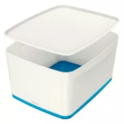 LEITZ Cutie depozitare cu capac MyBox, marimea L, alb/albastru
