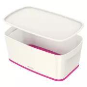 LEITZ Cutie depozitare cu capac MyBox, marimea S, alb/roz
