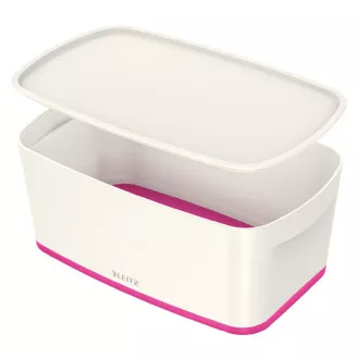 LEITZ Cutie depozitare cu capac MyBox, marimea S, alb/roz