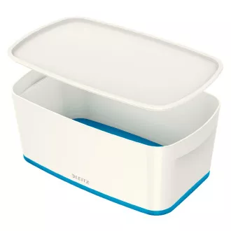 Cutie de depozitare LEITZ cu capac MyBox, mărimea S, alb/albastru