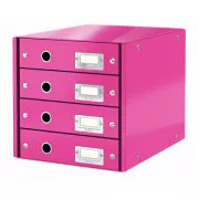 Cutie de sertare LEITZ Click&Store, 4 sertare, roz