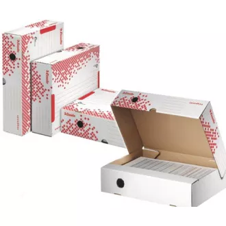 LEITZ Esselte Speedbox cutie de clasare cu pliere rapidă 80 mm, alb-roșu
