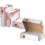 Cutie de arhivă pliabilă rapidă LEITZ Esselte Speedbox 150 mm, alb-roșu