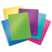 LEITZ Notebook WOW A4, PP, linie, alb