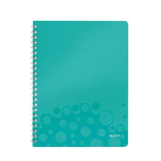 LEITZ Notebook WOW A4, PP, linie, albastru gheață