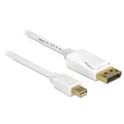 Cablu Delock mini DisplayPort mascul > DisplayPort mascul 3 m, alb