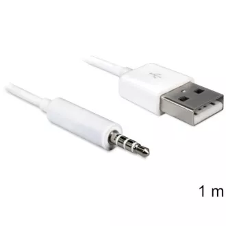 Cablu Delock USB-A mascul > mufă stereo de 3,5 mm mascul cu 4 pini pentru iPod Shuffle, 1 m