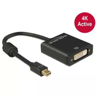 Adaptor Delock mini Displayport 1.2 mascul > DVI mamă 4K activ negru Adaptor Delock mini Displayport 1.2 mascul > DVI mamă 4K activ negru