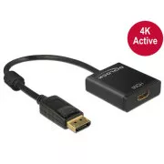 Adaptor Delock DisplayPort 1.2 mascul > HDMI mamă 4K activ negru