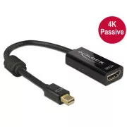 Delock Adaptor mini Displayport 1.2 de sex masculin și HDMI de sex feminin 4K pasiv negru