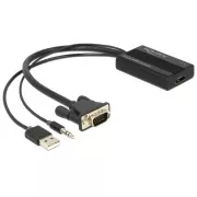 Adaptor VGA la HDMI cu audio Delock