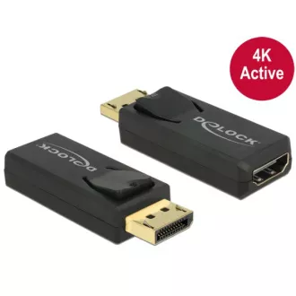 Adaptor Delock Displayport 1.2 mascul > HDMI mamă 4K activ negru