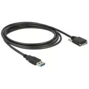 Cablu Delock USB 3.0 Tip A mascul > USB 3.0 Tip Micro-B mascul cu șuruburi 1m
