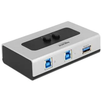 Delock Comutator USB 3.0 cu 2 porturi manual, bidirecțional Delock Comutator USB 3.0 cu 2 porturi manual, bidirecțional