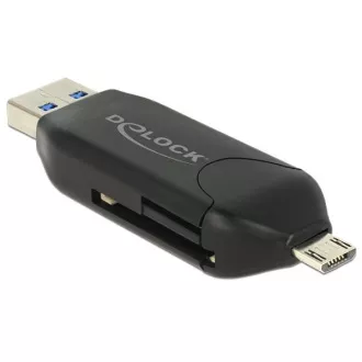 Delock Cititor de carduri Micro USB OTG + USB 3.0 A mascul